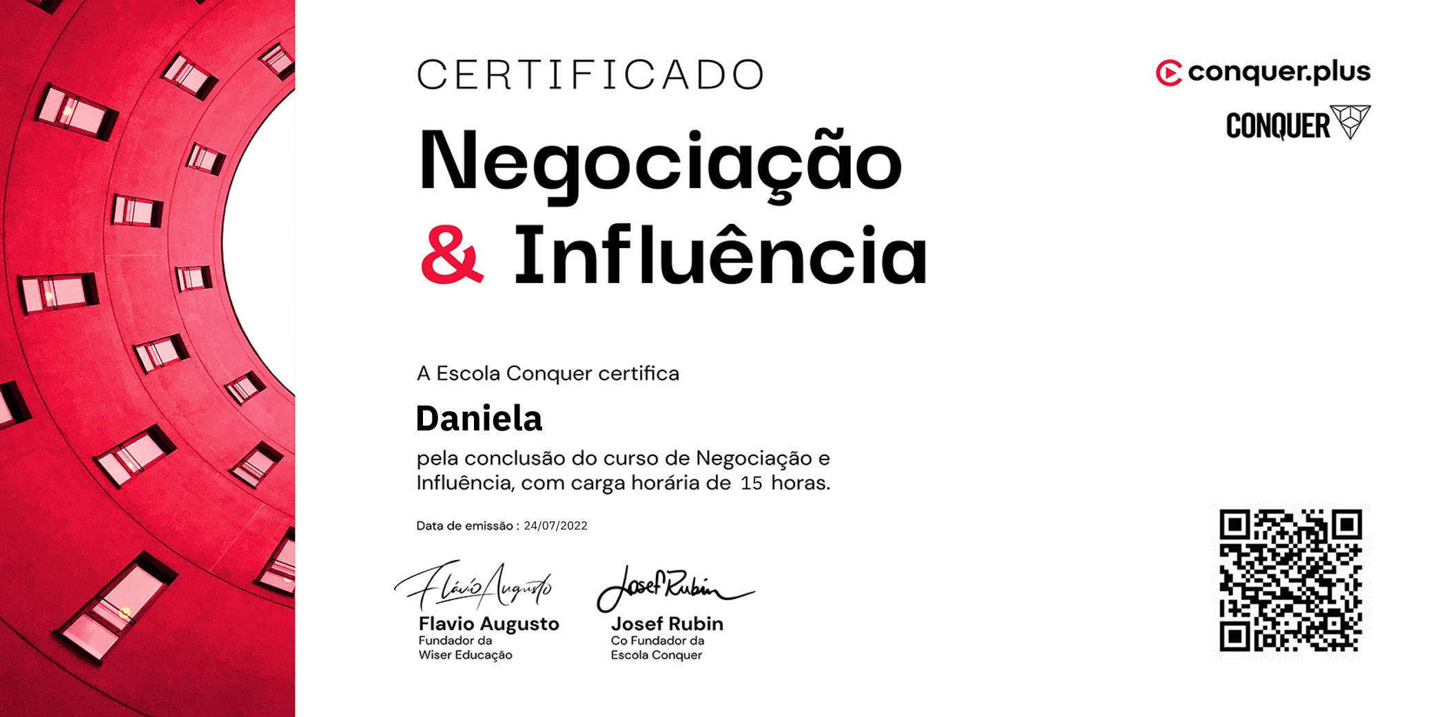 Certificado de Negociação e Influência